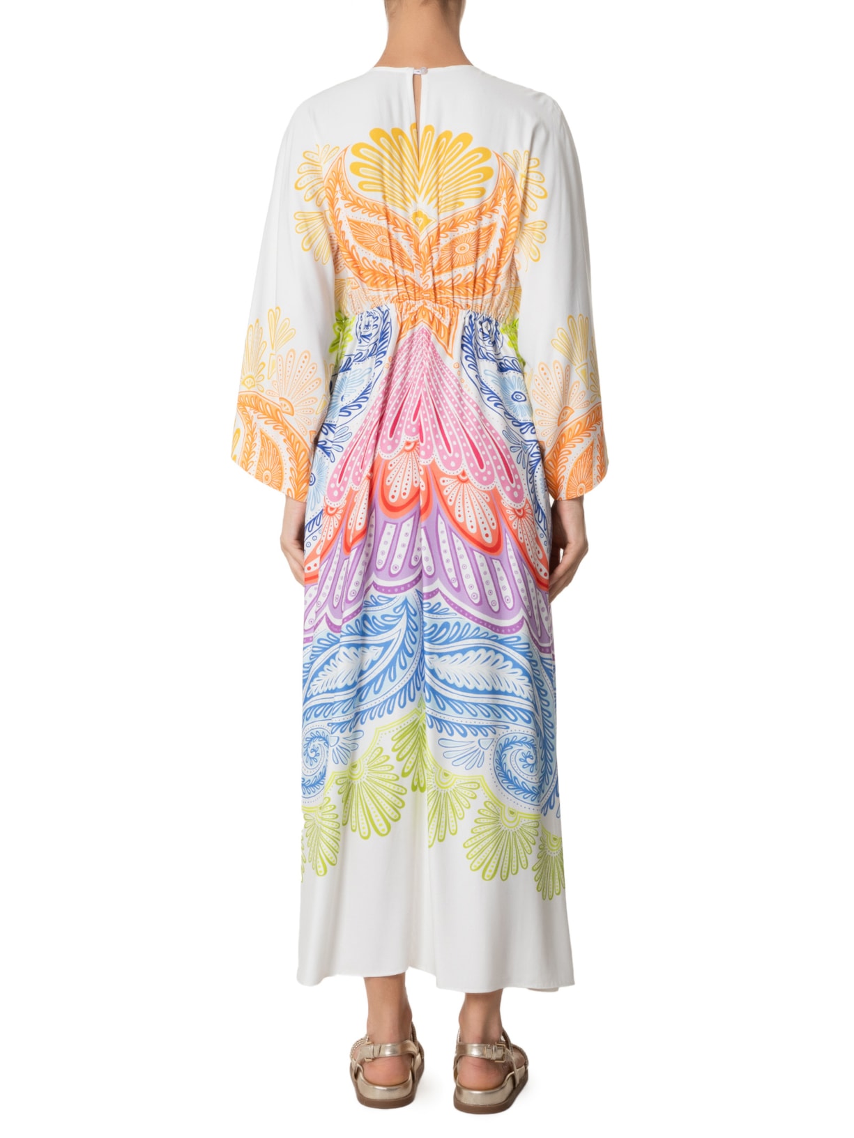 Vestido Midi Papillon Multicolorido Azul Farm