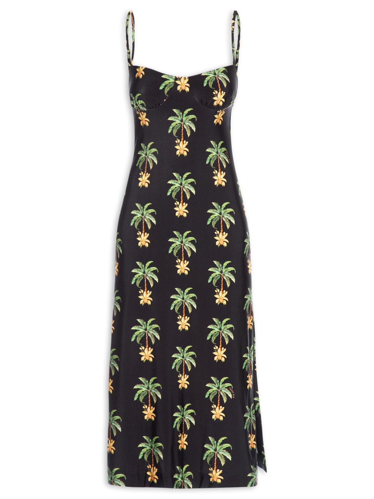 Vestido Midi Paraiso Do Sol Preto Farm