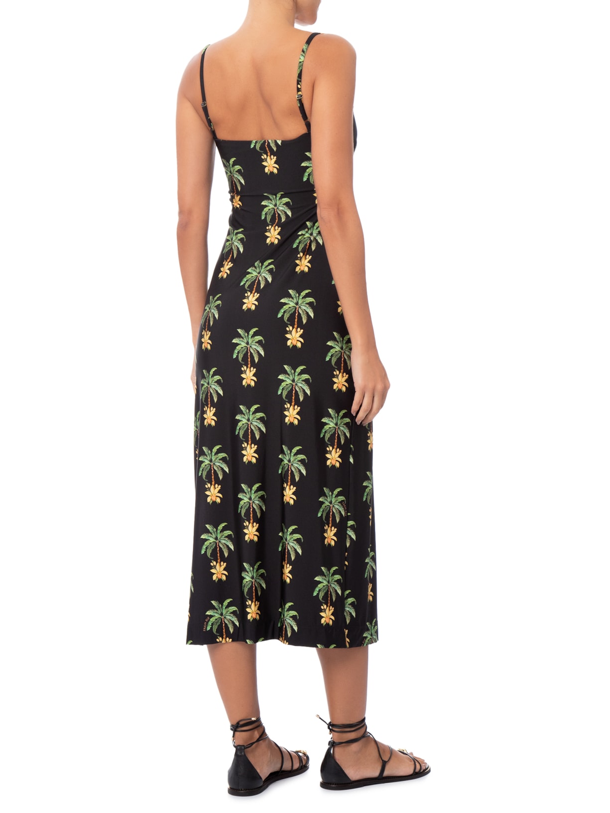 Vestido Midi Paraiso Do Sol Preto Farm