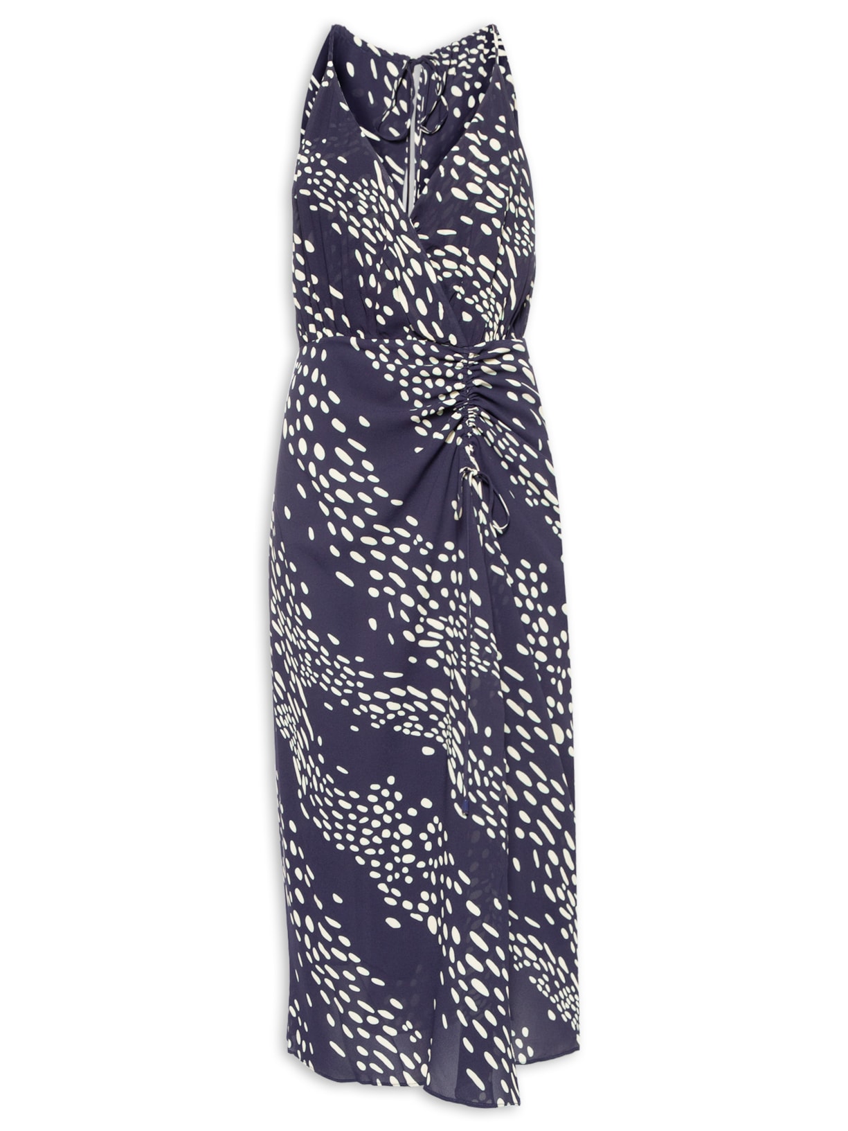 Vestido Midi Pareô Pós Pássaro - Azul