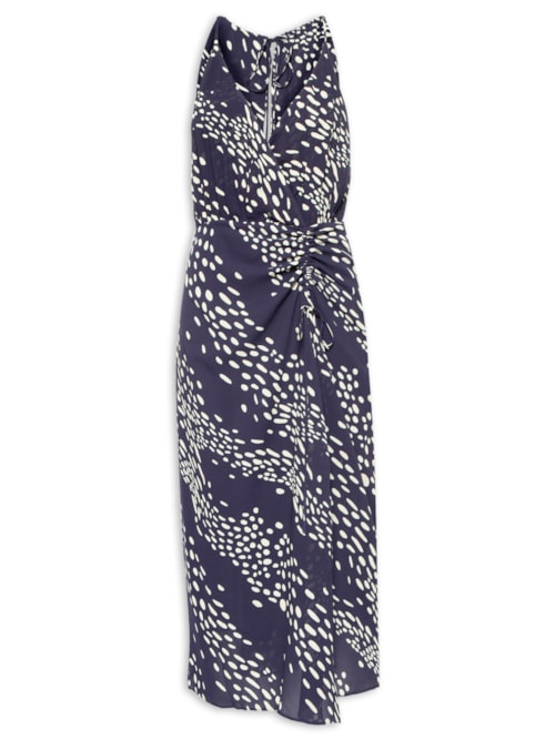 Vestido Midi Pareô Pós Pássaro - Azul