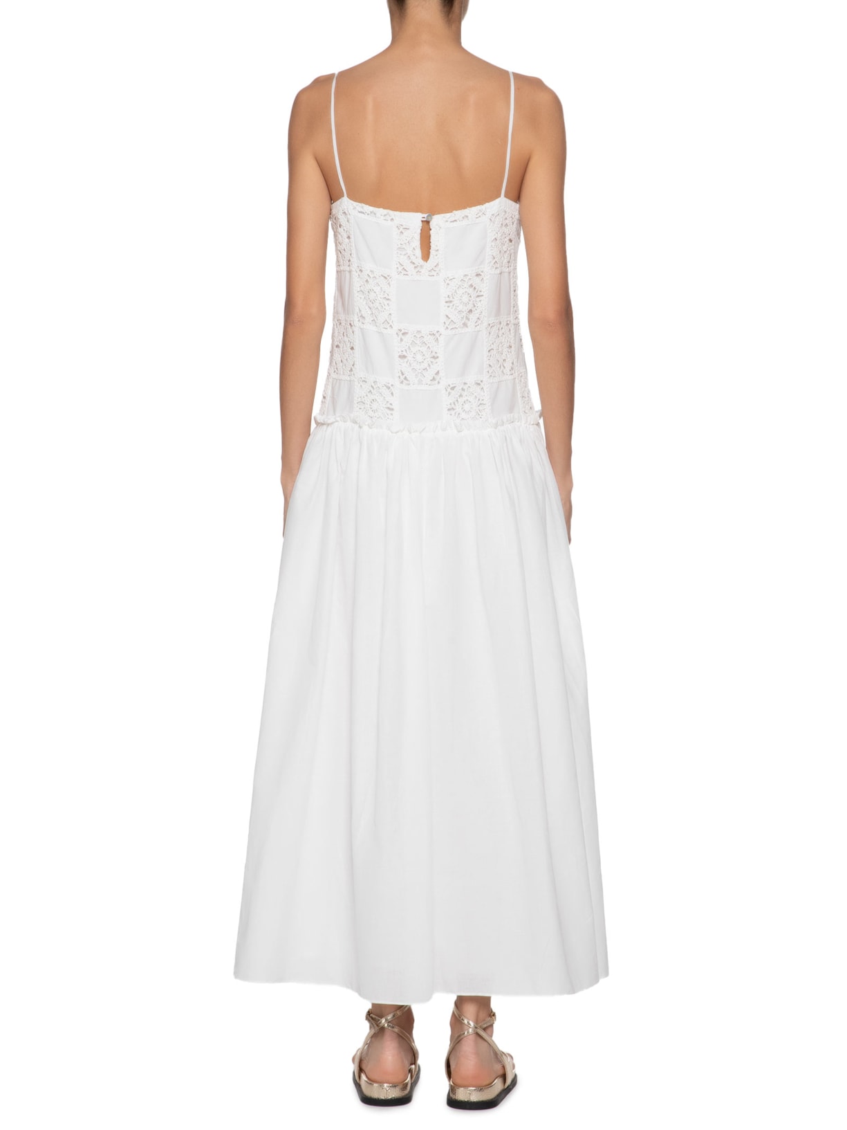Vestido Midi Patch Crochê Off White Dress To