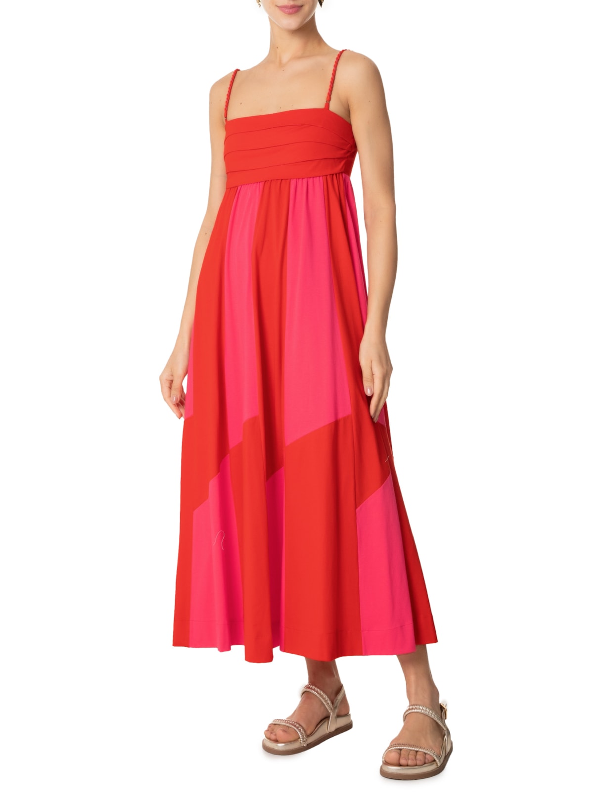 Vestido Midi Patch Vermelho Farm