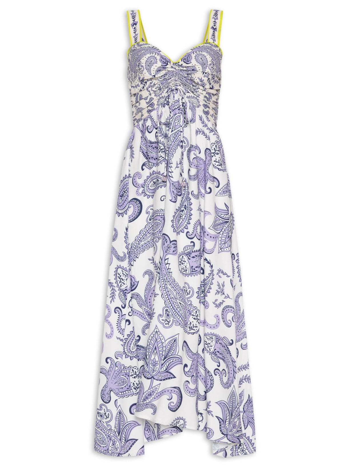 Vestido Midi Peixe Paisley - Branco