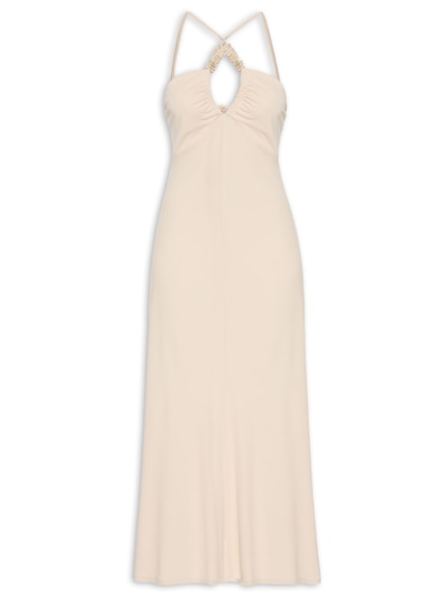 Vestido Midi Pérola - Bege