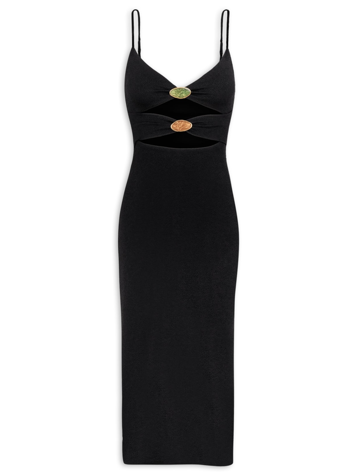 Vestido Midi Petra Preto Vix