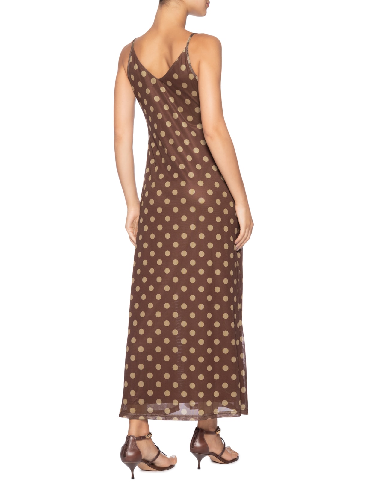 Vestido Midi Poá Marrom Market 33