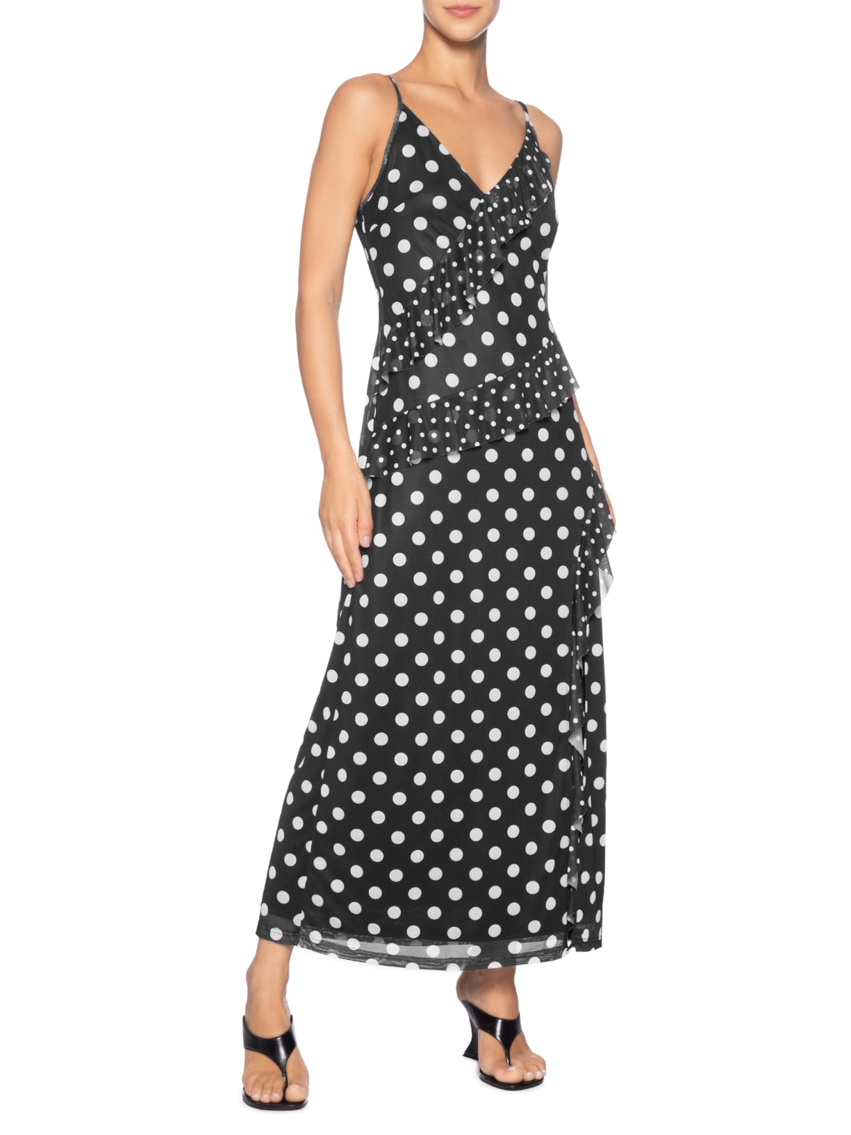 Vestido Midi Poá Preto Market 33