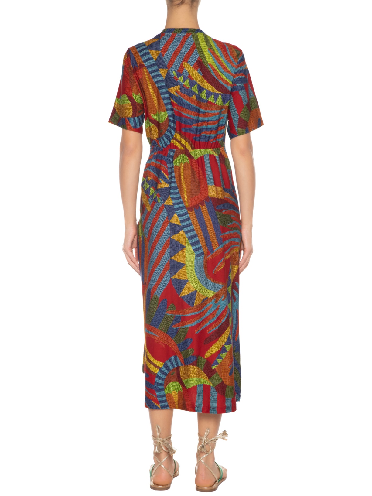 Vestido Midi Pontinho De Arara Vermelho Farm