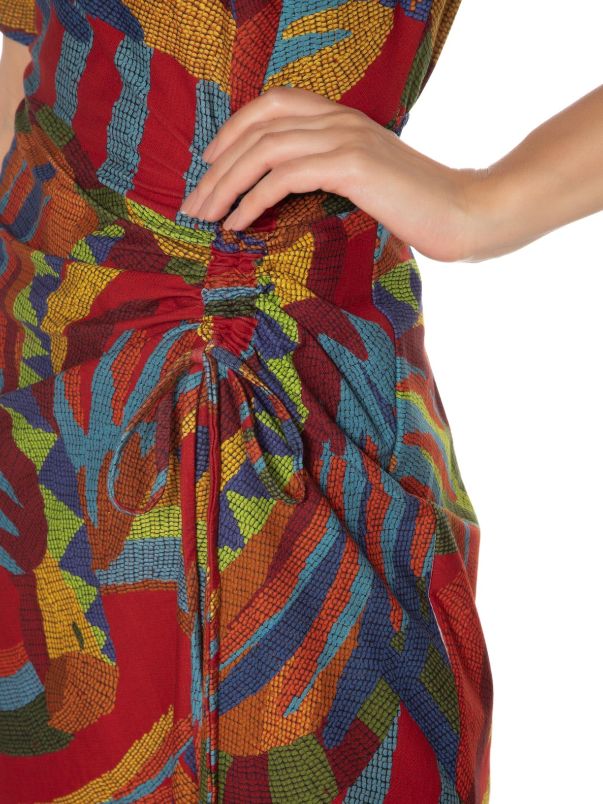 Vestido Midi Pontinho De Arara Vermelho Farm