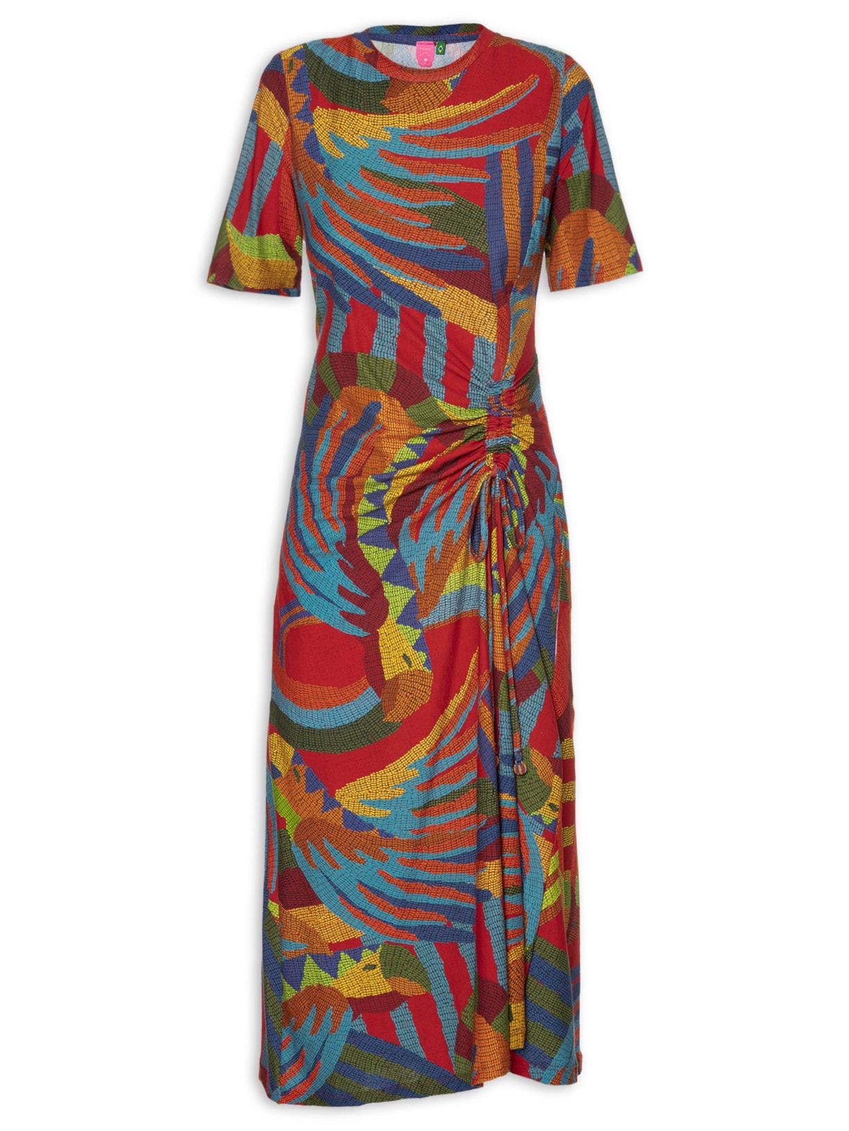 Vestido Midi Pontinho De Arara Vermelho Farm