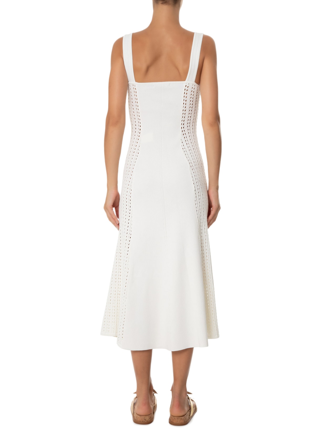 Vestido Midi Pontos Mix Off White Animale