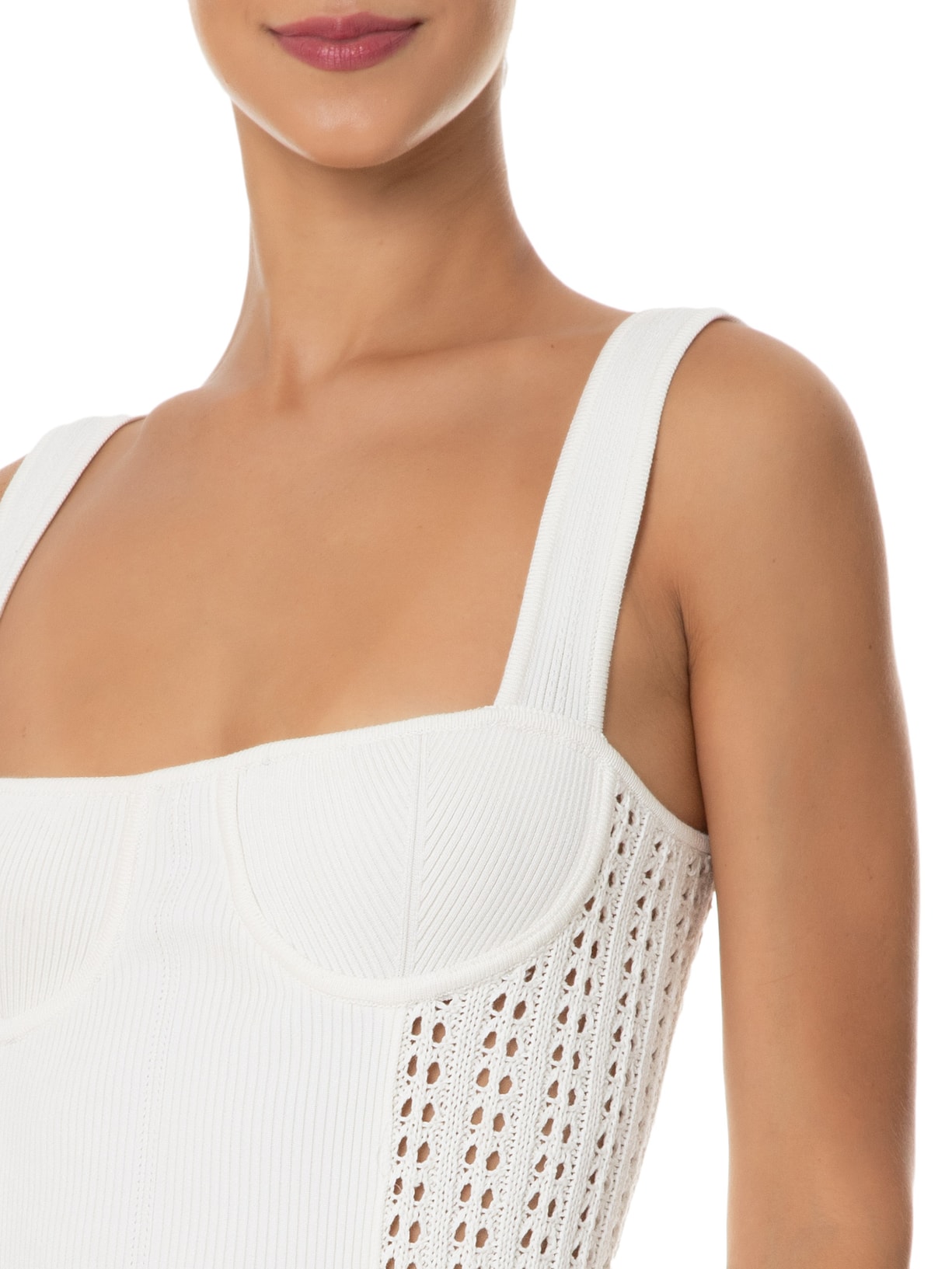 Vestido Midi Pontos Mix Off White Animale