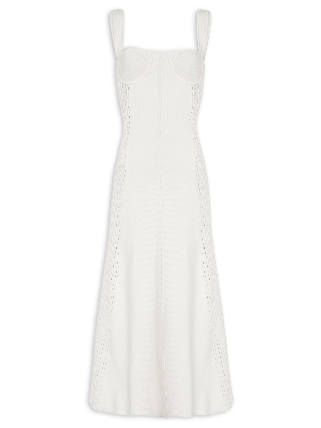Vestido Midi Pontos Mix Off White Animale