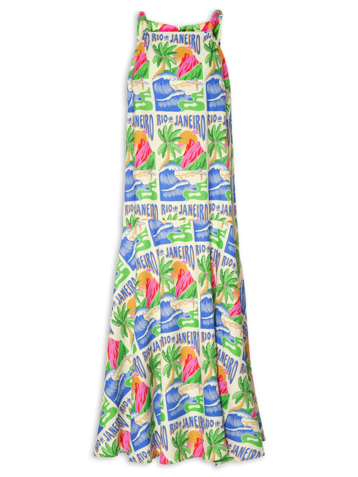 Vestido Midi Poster Carioca - Branco