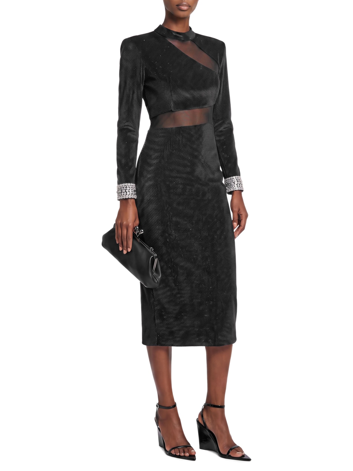 Vestido Midi Preto Pat Bo