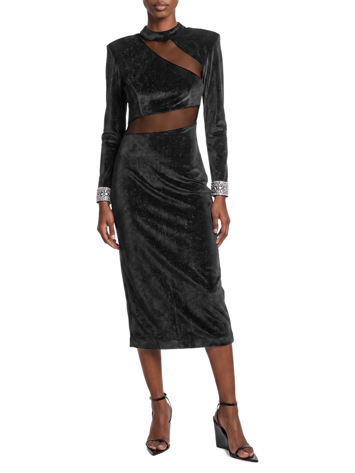 Vestido Midi Preto Pat Bo