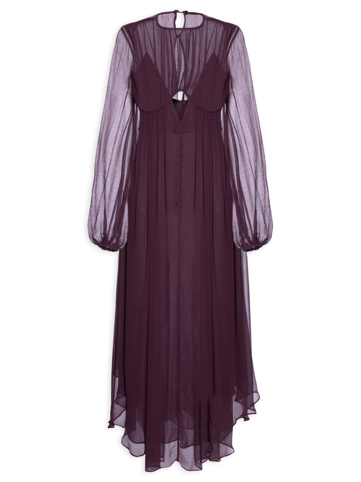 Vestido Midi Recorte Busto Roxo Animale