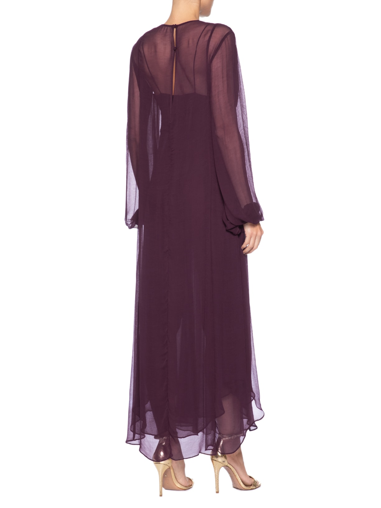 Vestido Midi Recorte Busto Roxo Animale