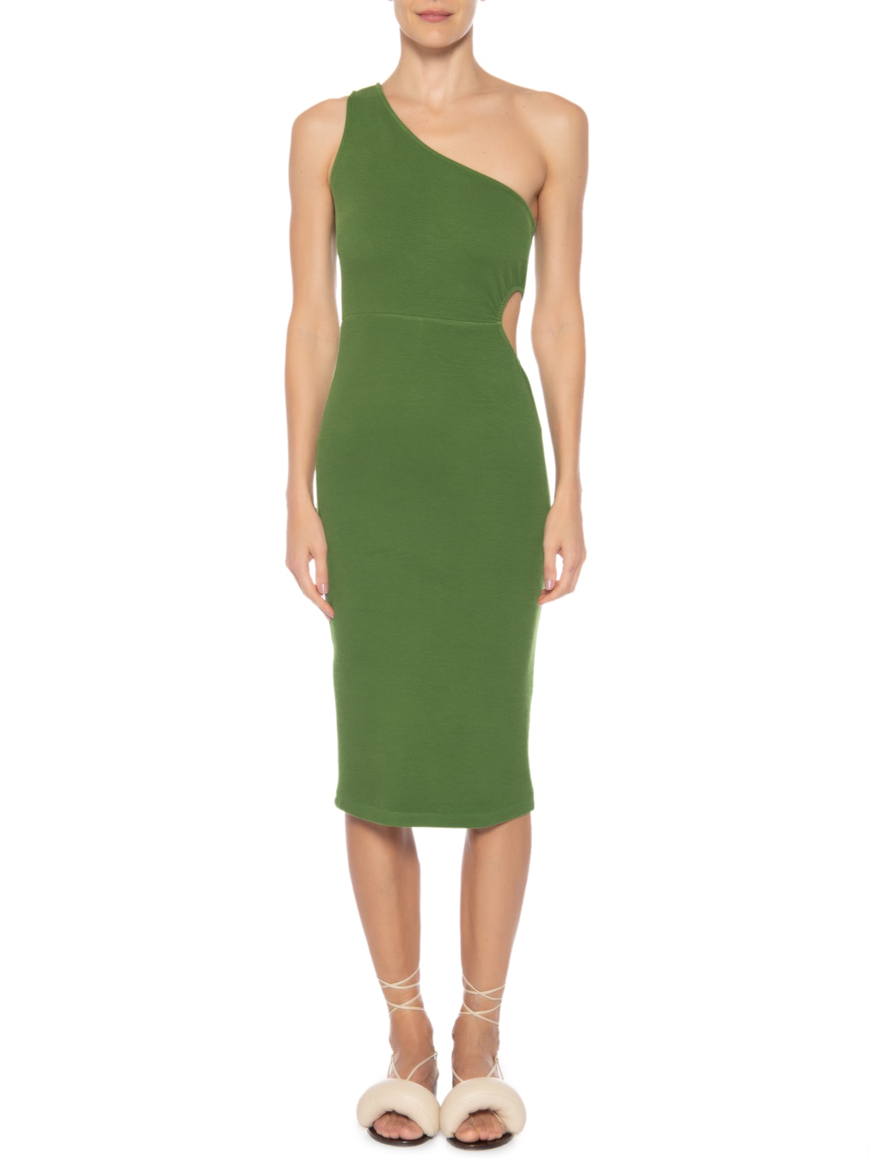 Vestido Midi Recorte Em Malha Marrocan Verde '2Essential