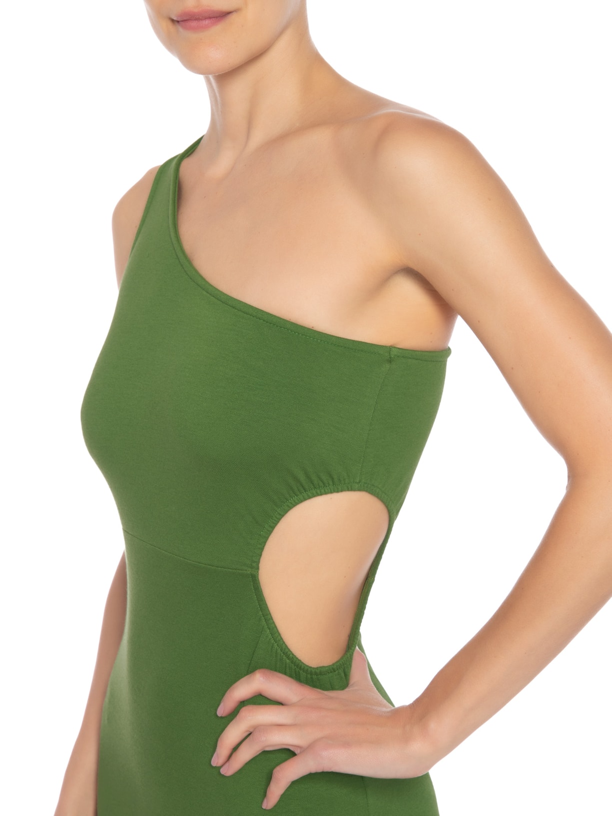 Vestido Midi Recorte Em Malha Marrocan Verde '2Essential