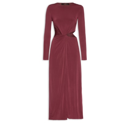 Vestido Midi Recorte Lateral Jersey - Vermelho