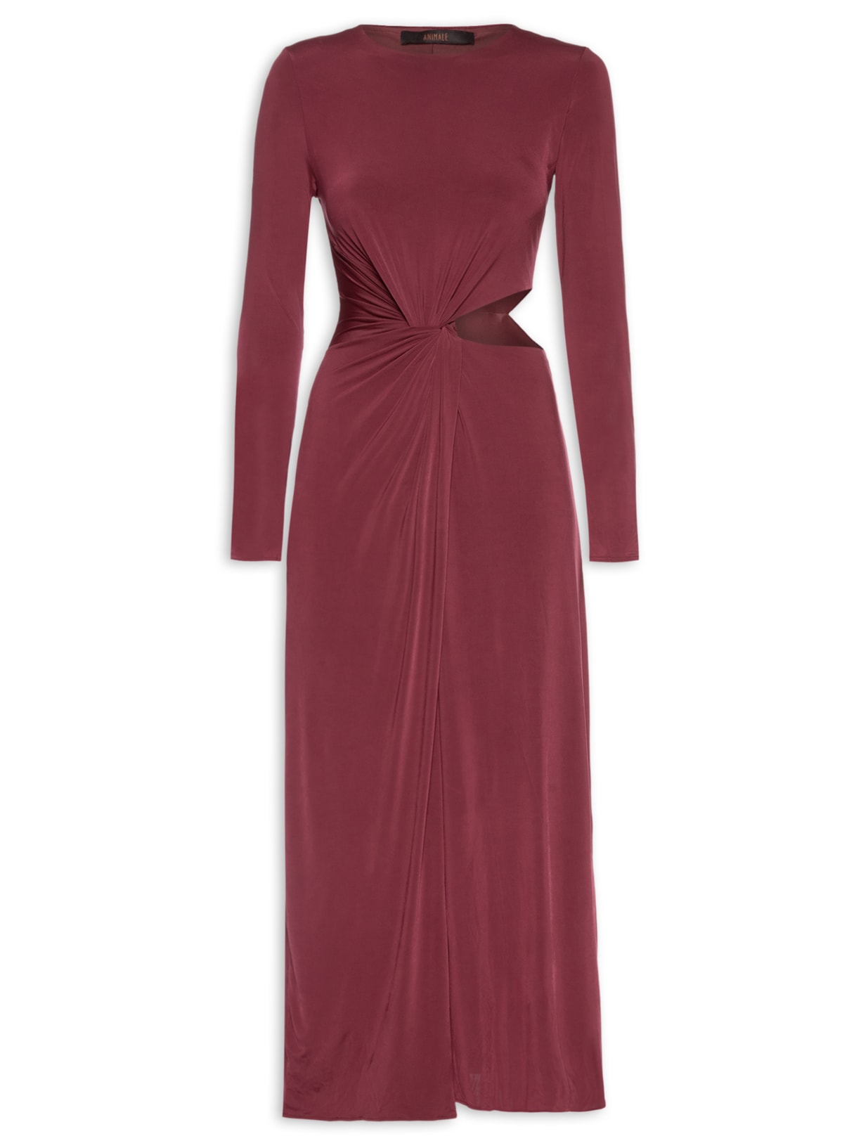 Vestido Midi Recorte Lateral Jersey - Vermelho