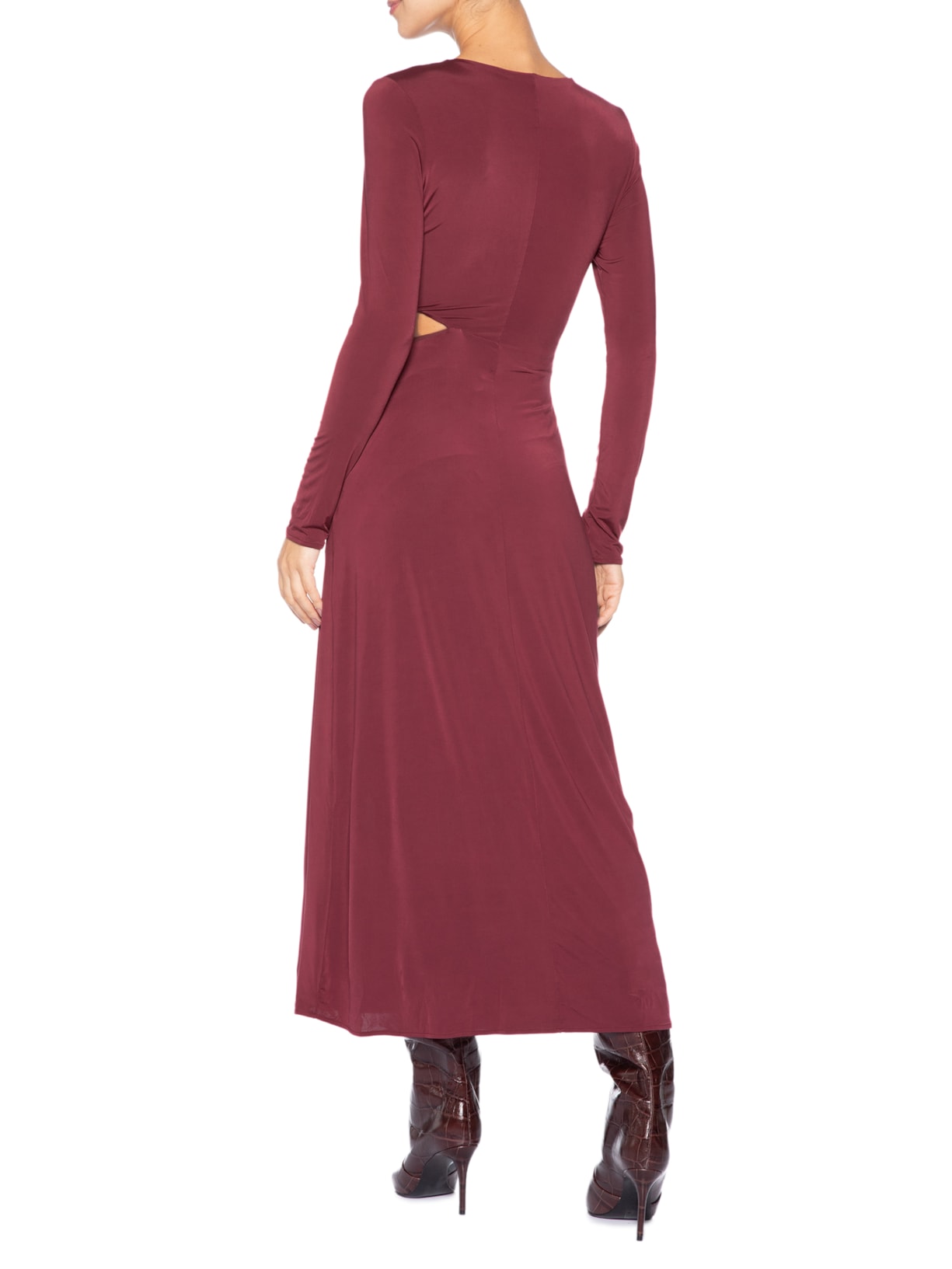 Vestido Midi Recorte Lateral Jersey Vermelho Animale