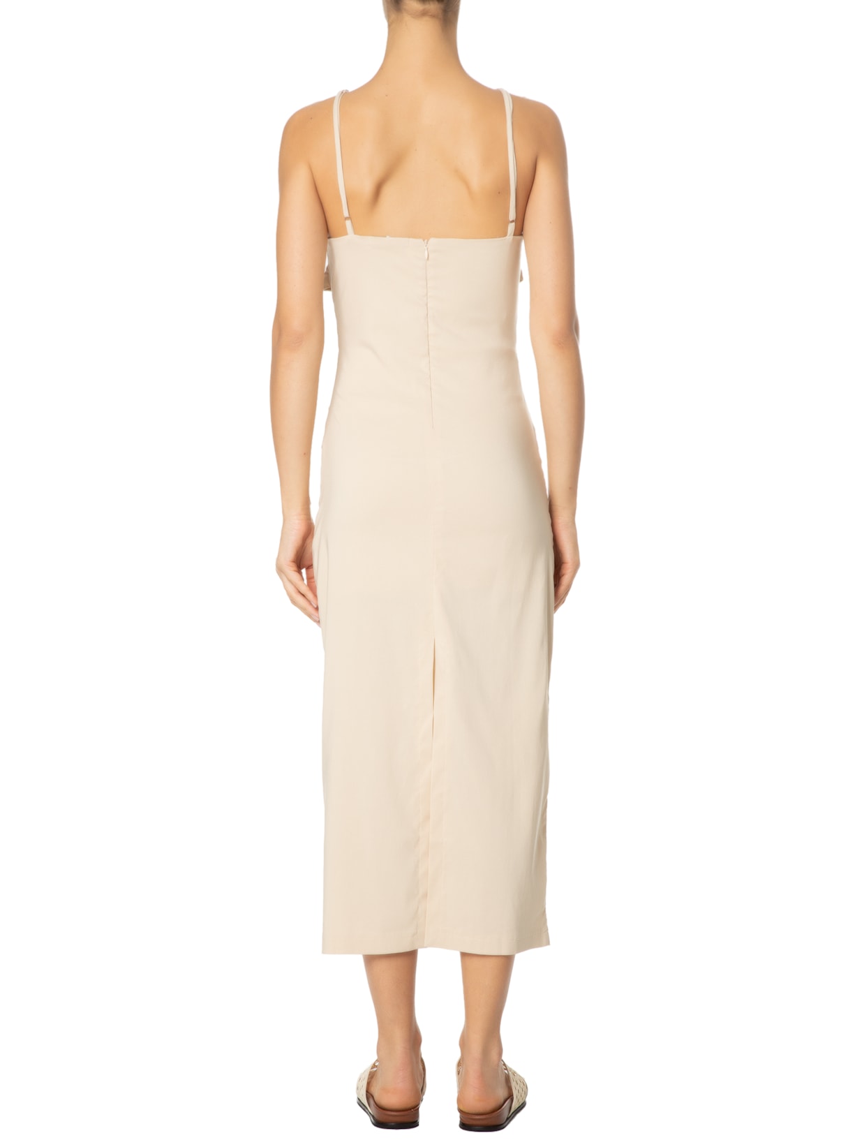 Vestido Midi Recortes Bege '2Essential