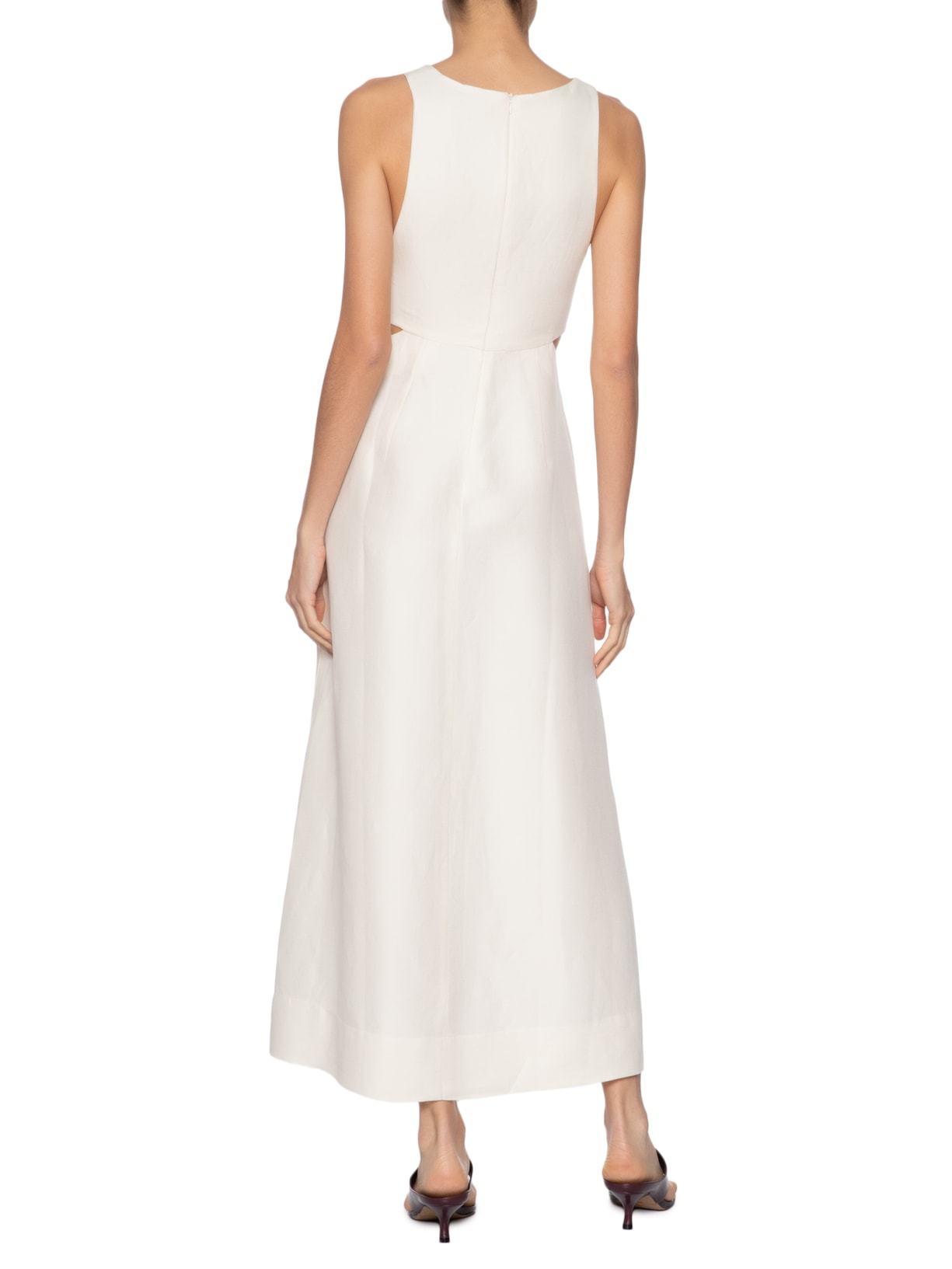 Vestido Midi Recortes Branco Animale