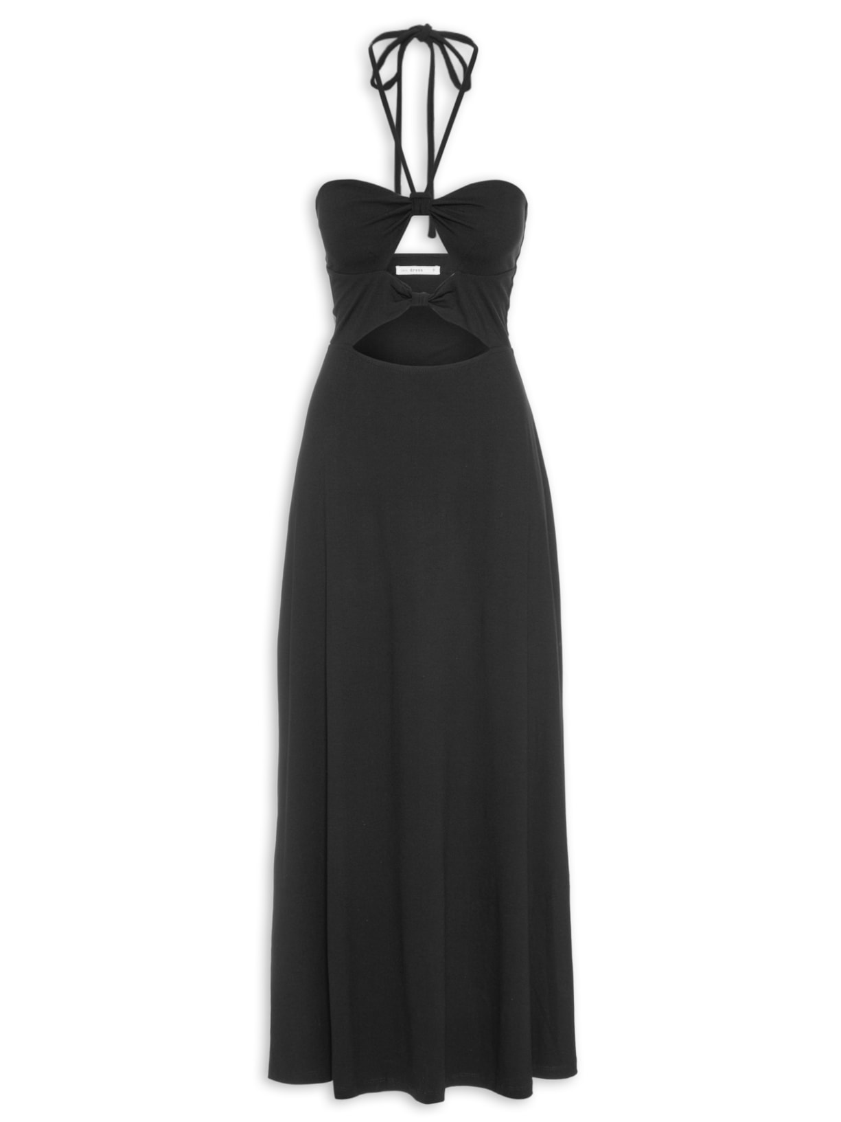 Vestido Midi Recortes Frente Preto Dress To