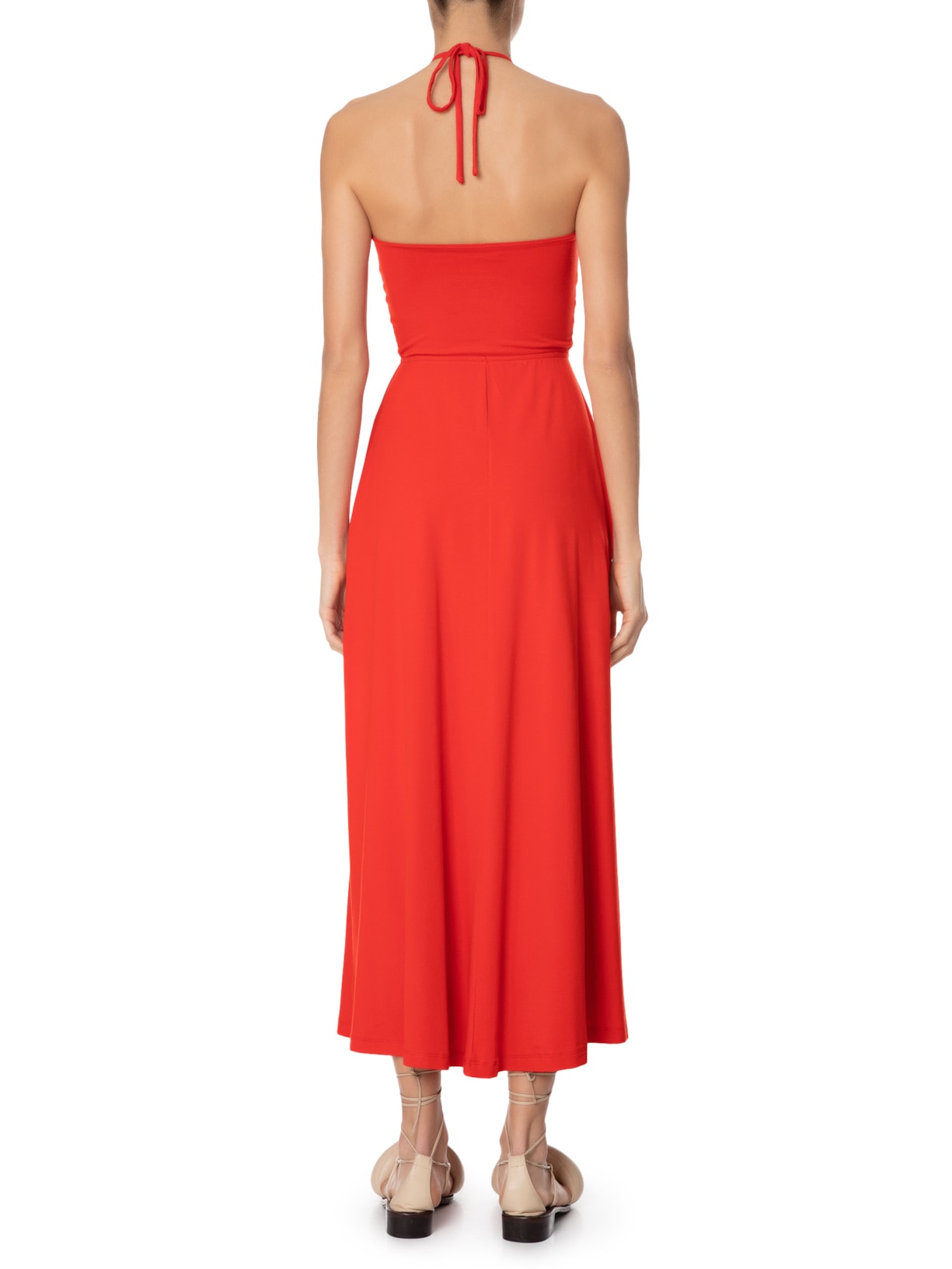 Vestido Midi Recortes Frente Vermelho Dress To