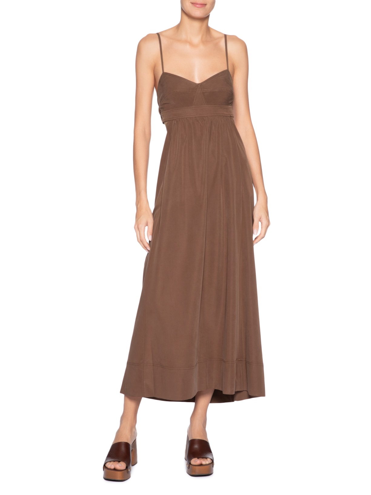 Vestido Midi Recortes – Marrom Animale