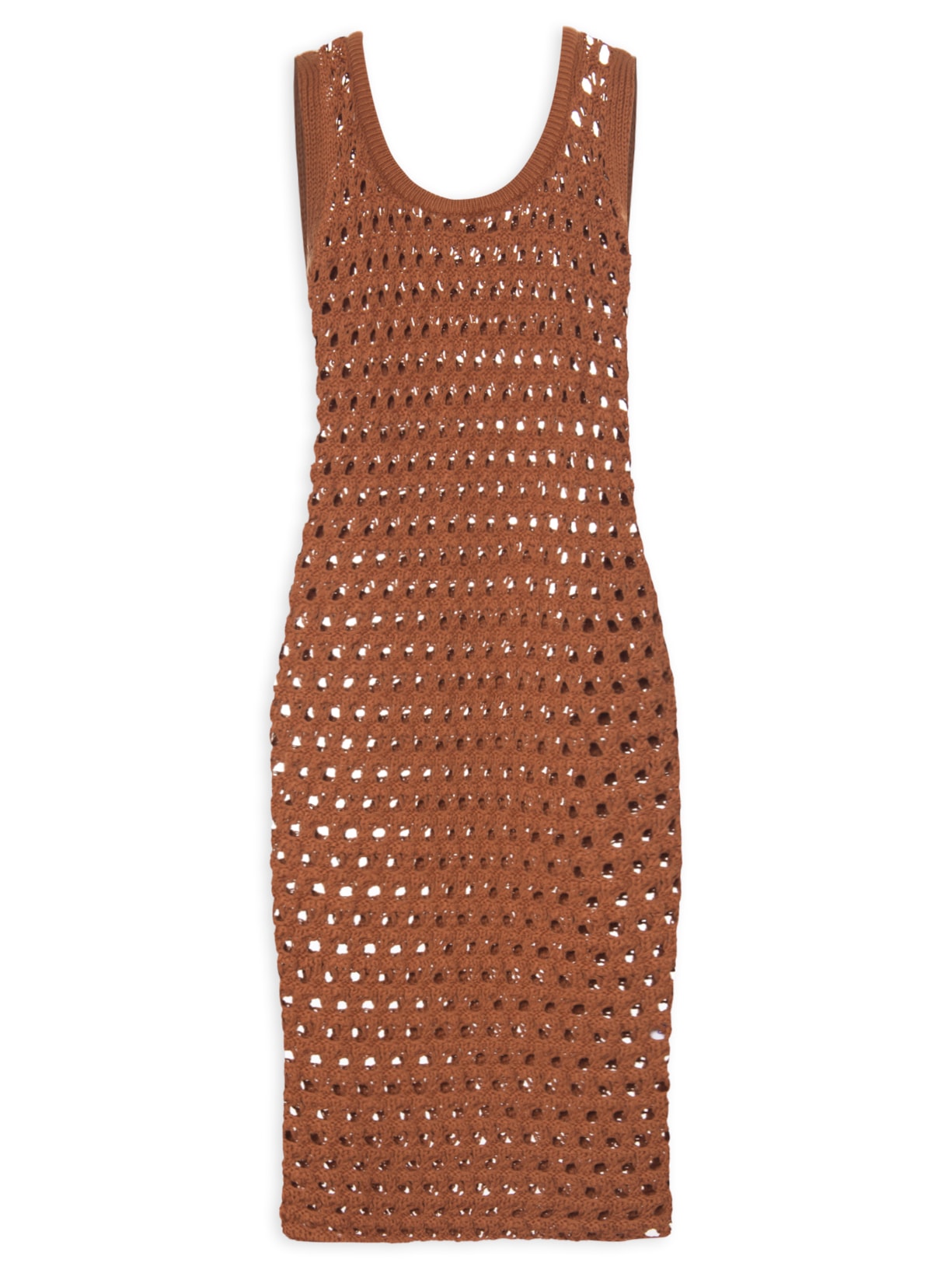 Vestido Midi Rede - Marrom