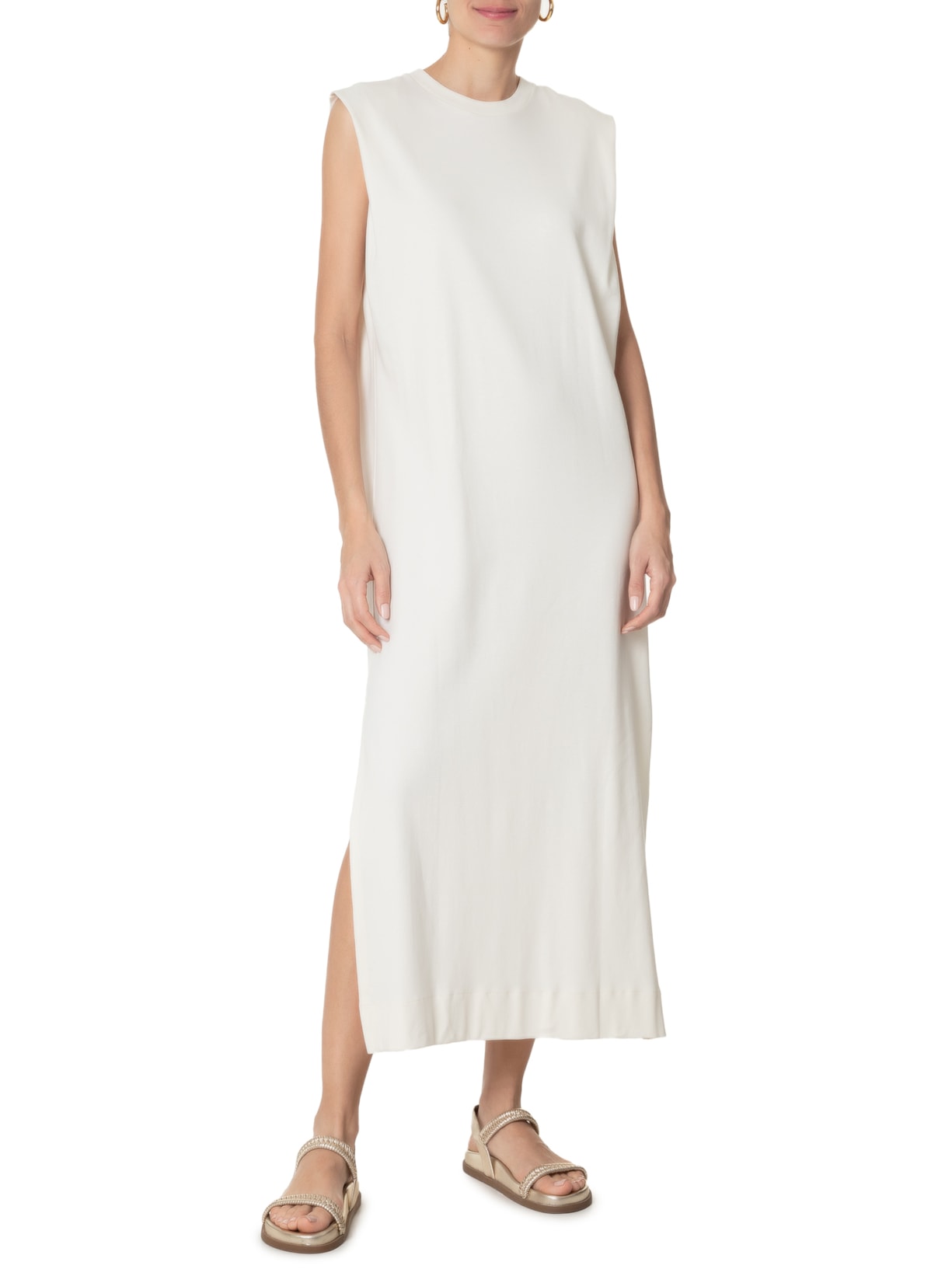 Vestido Midi Regata Off White Farm