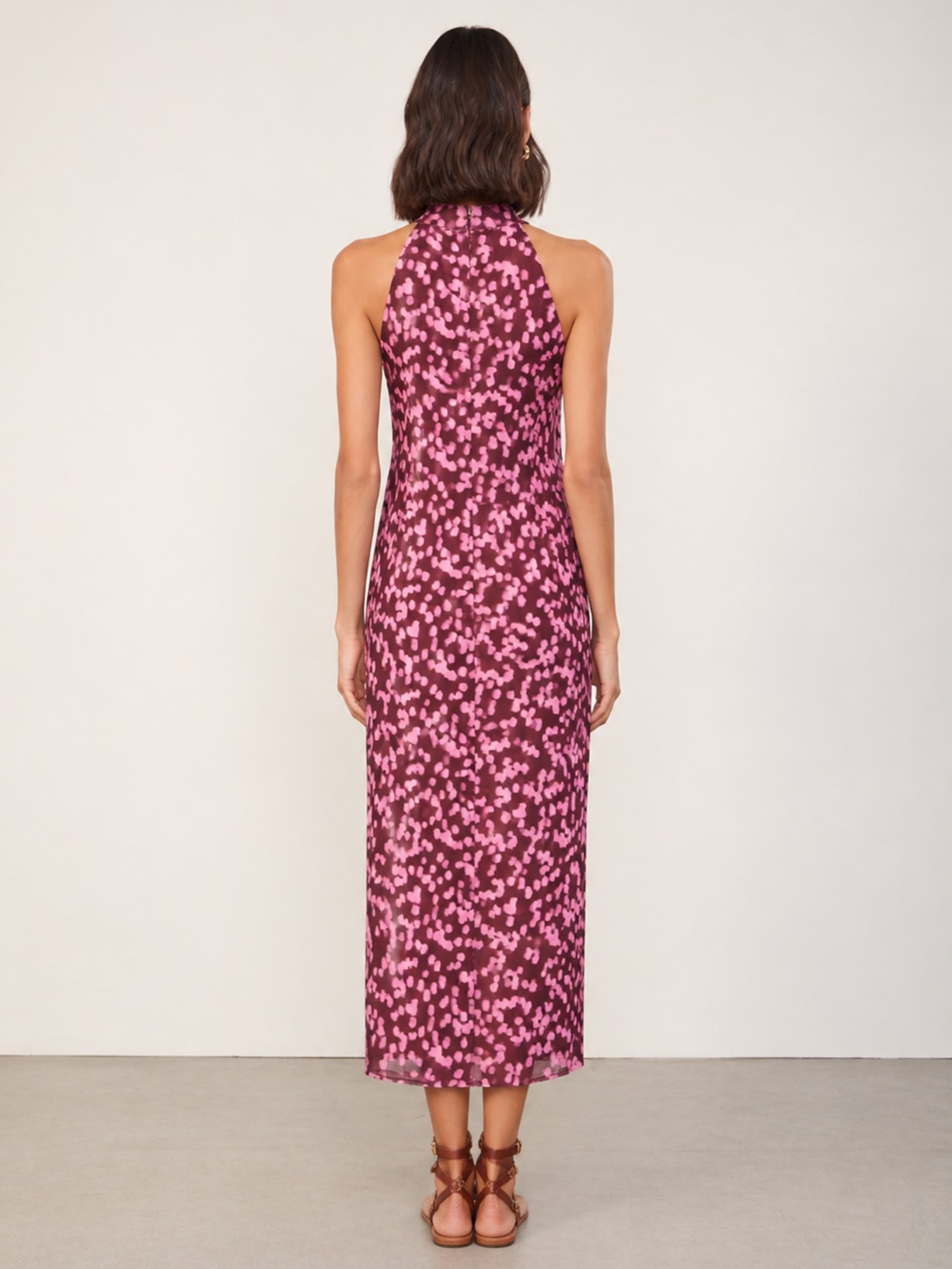 Vestido Midi Regata Tule Duplo Rosa Animale