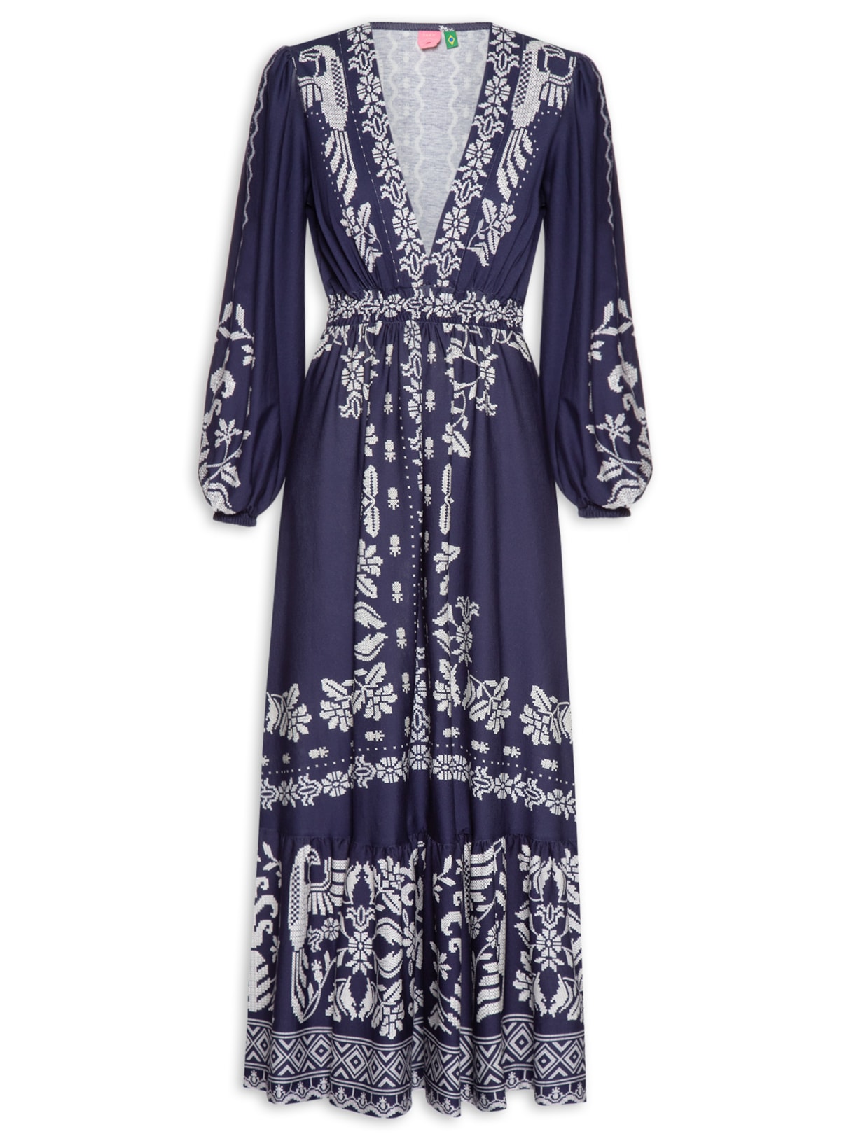 Vestido Midi Relicario Tropical - Azul