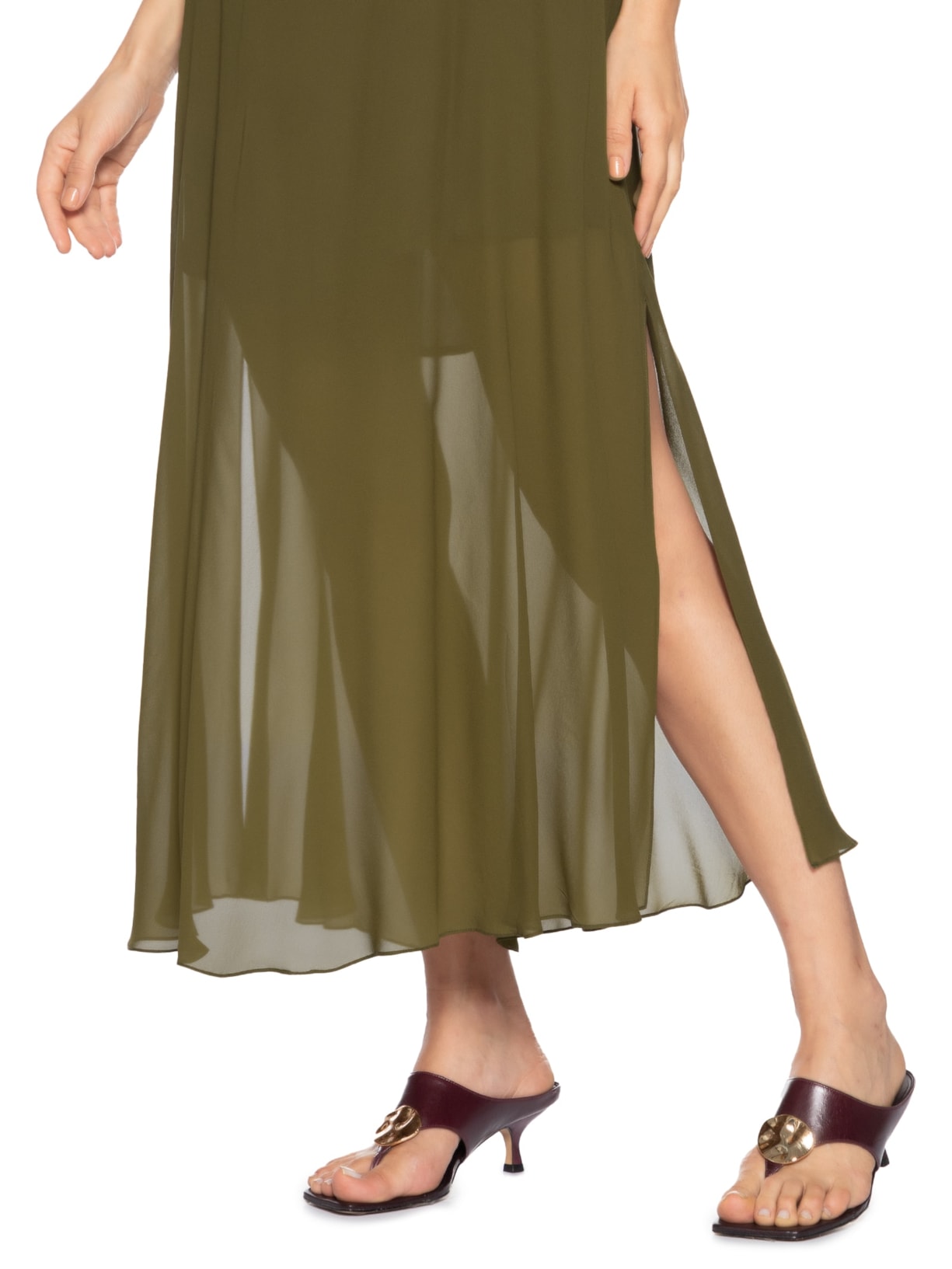 Vestido Midi Rendinha Kahn Verde Animale