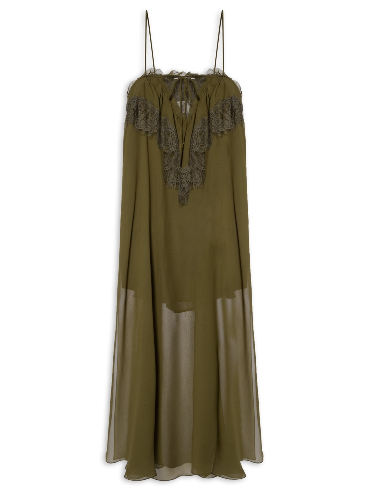 Vestido Midi Rendinha Kahn Verde Animale