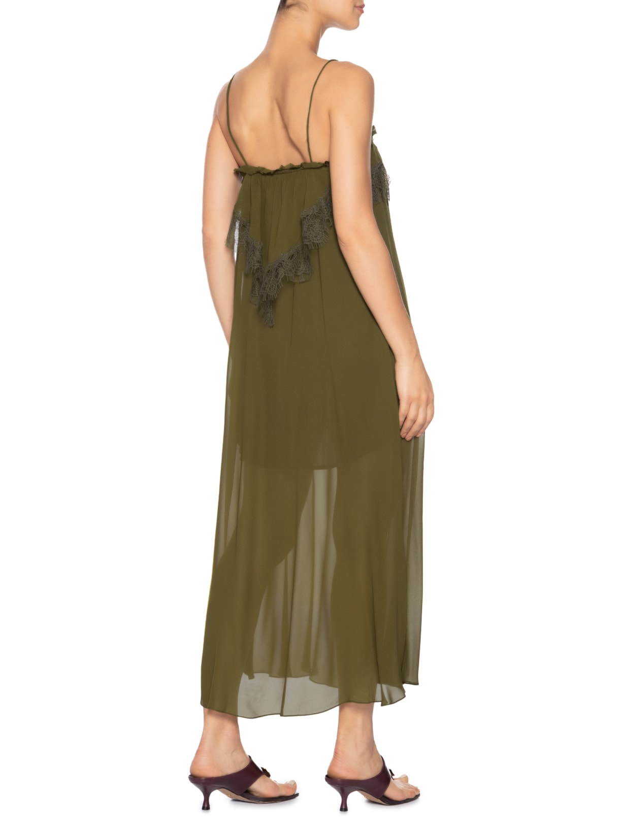 Vestido Midi Rendinha Kahn Verde Animale