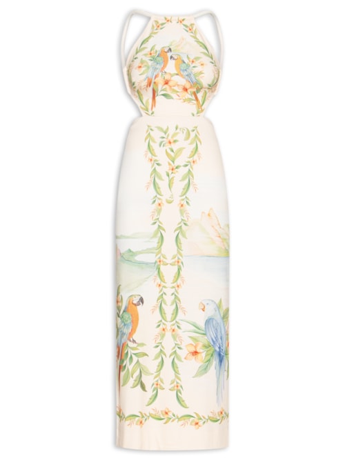 Vestido Midi Respiro De Rio - Bege