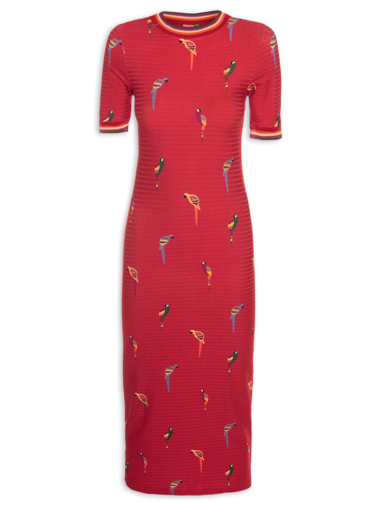 Vestido Midi Retilinea Araritas - Vermelho