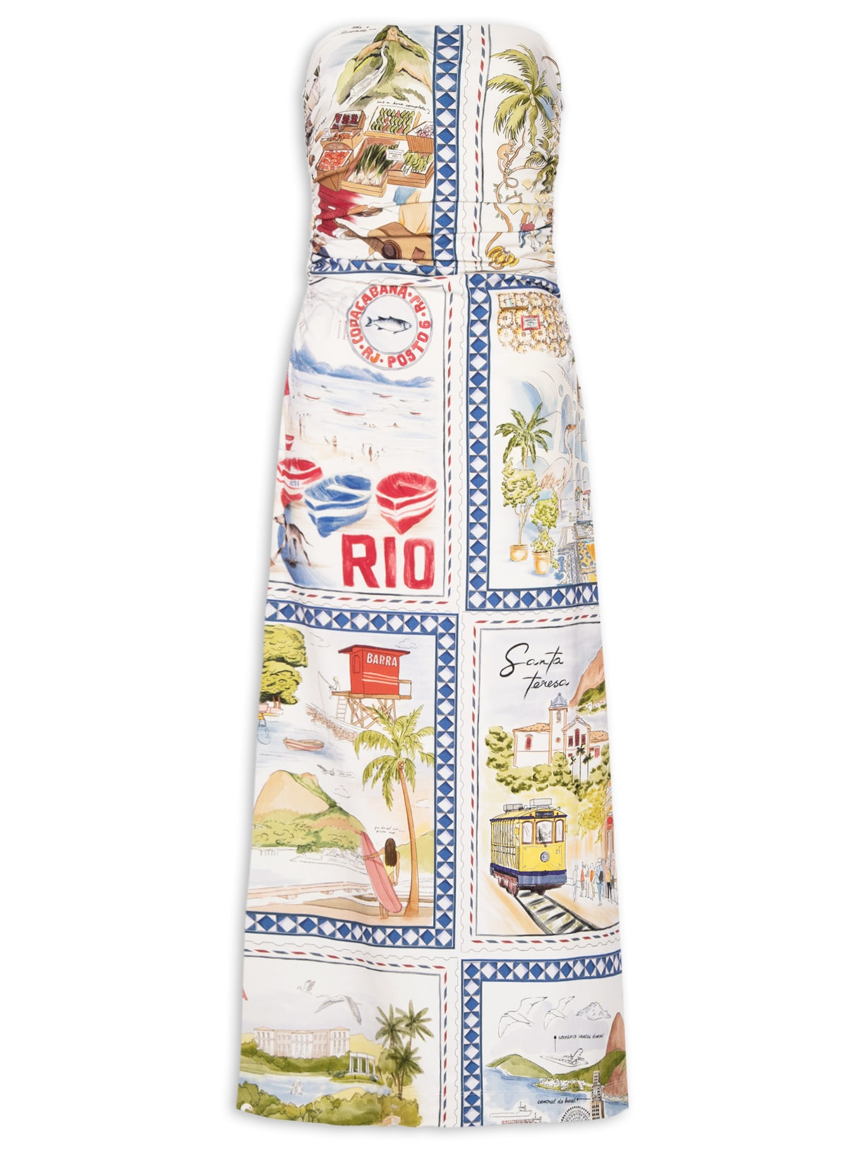 Vestido Midi Rio a Dentro  – Bege Farm