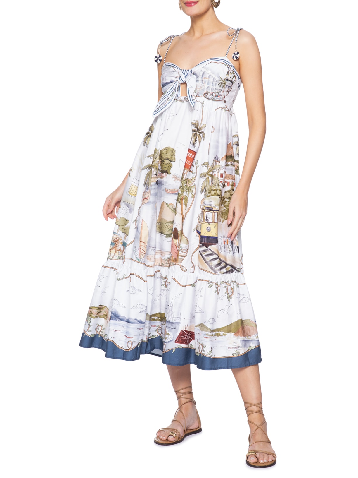 Vestido Midi Rio A Dentro – Branco Farm