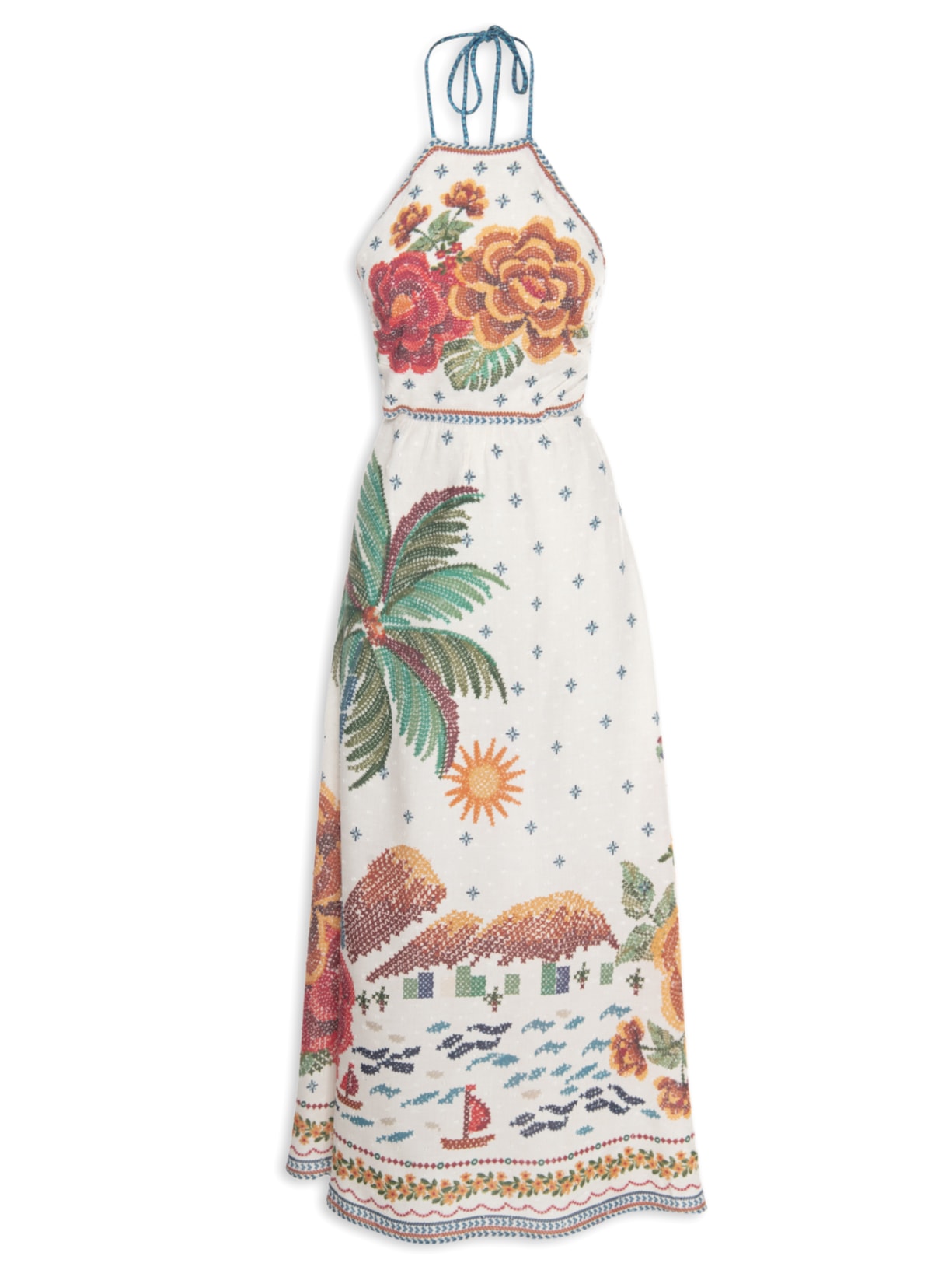 Vestido Midi Rio De Cor - Off White