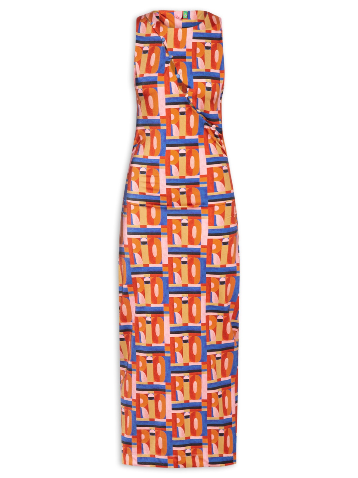 Vestido Midi Rio Gráfico - Rosa