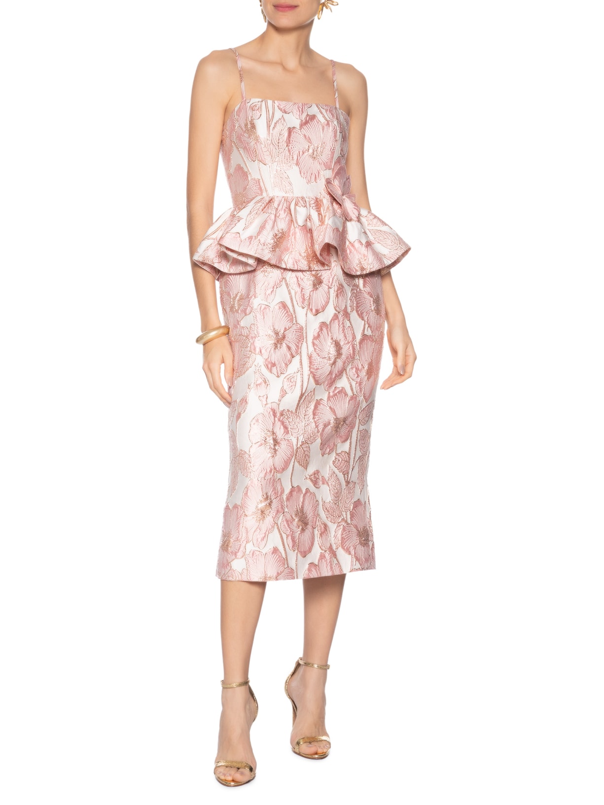 Vestido Midi Rosa Pat Bo