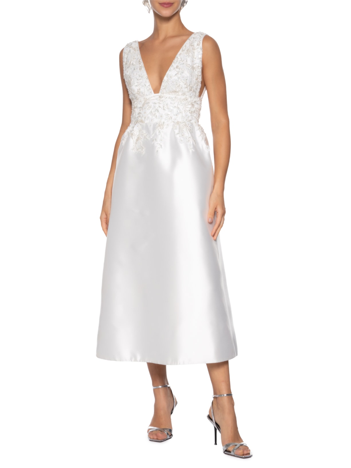 Vestido Midi Sabrina Aplicação Branco Fabulous Agilitá