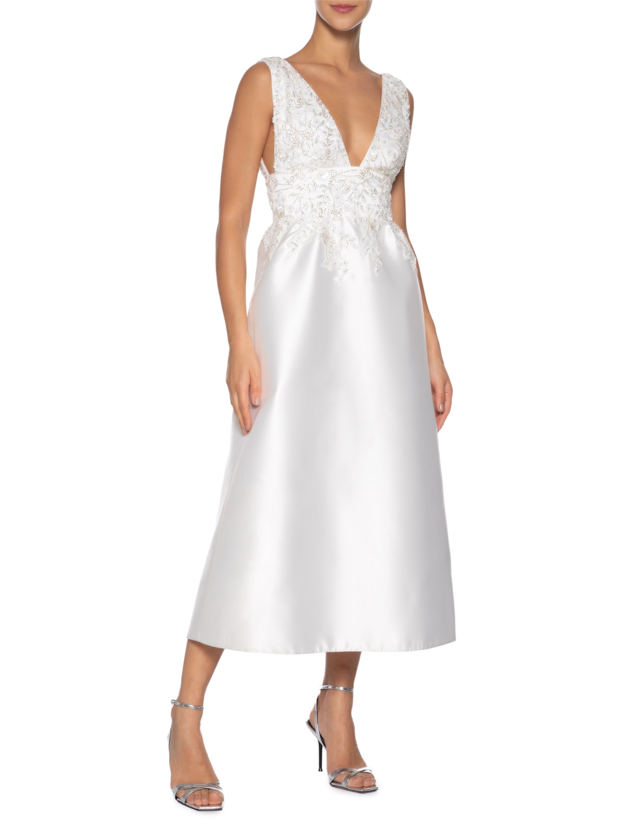 Vestido Midi Sabrina Aplicação Branco Fabulous Agilitá