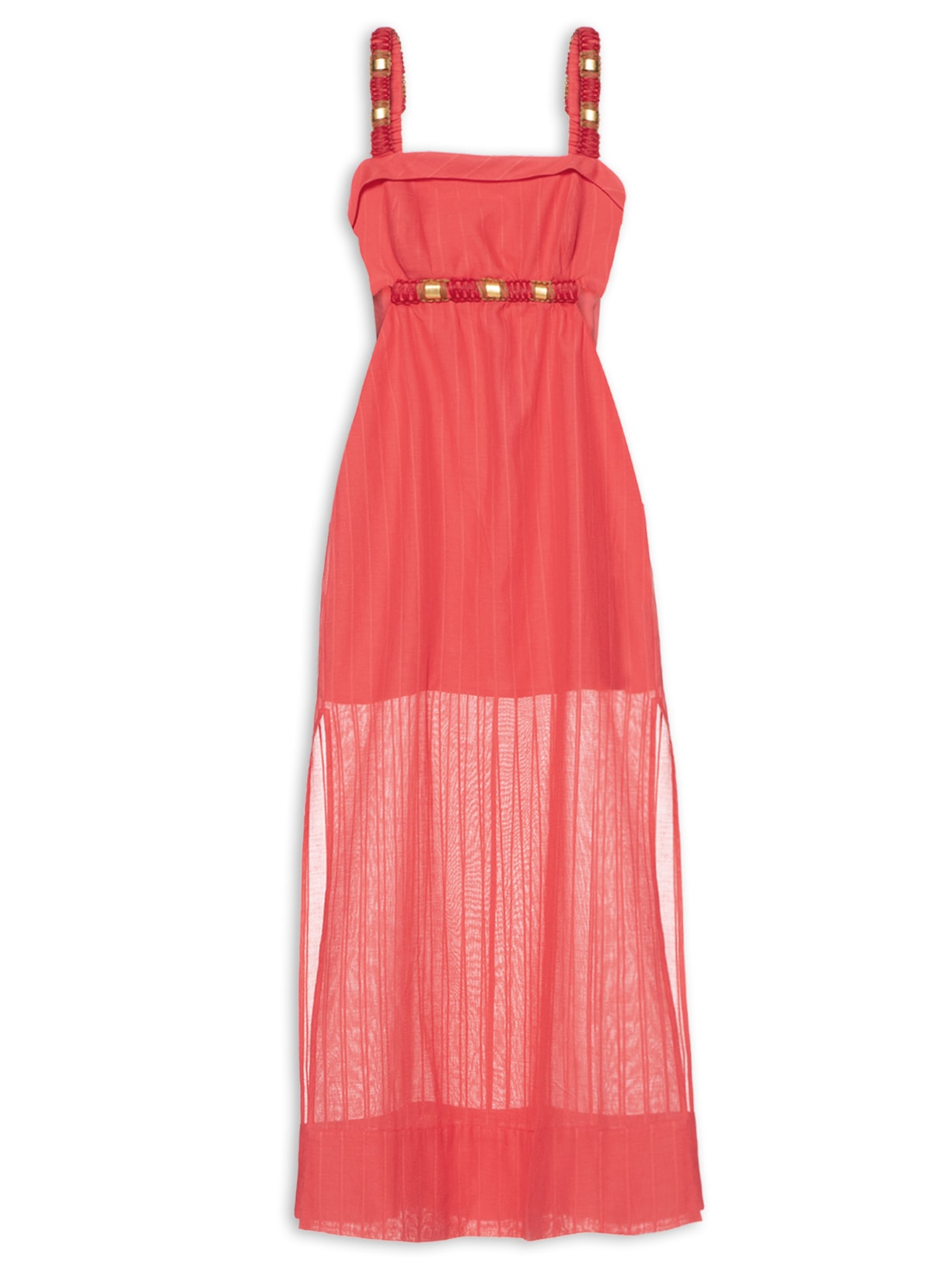 Vestido Midi Sally Det - Vermelho